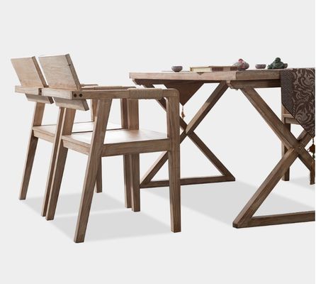 Wohnzimmer Möbel Esszessel Japanischer Design Modernes Massivholz Restaurantstuhl mit Armlehne und Gummiholz-Bedeckungsmaterial