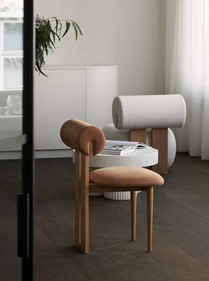 Samt-/Lammwoll-Bedeckungsmaterial Weiches Sitz Esszimmer Stuhl für Hausmöbel Wohnzimmer und Hotel Modernes Musterdesign