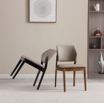 PU Leder Massivholzrahmen Nitrolacquer Finish Esszessel für Esszimmer Restaurant Wohnzimmer Möbel und Hotel