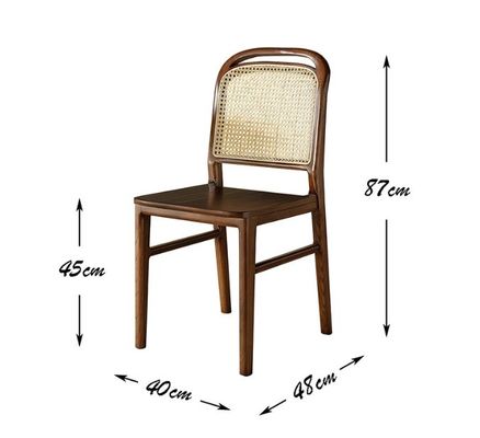 Wohnzimmermöbel Oberfläche Nitrolacquer Massivholz Esszessel für Rattan Freizeitdesign