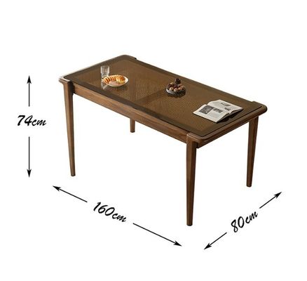 Wohnzimmermöbel Oberfläche Nitrolacquer Massivholz Esszessel für Rattan Freizeitdesign