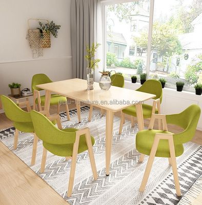 Holzrahmen Esszimmerstuhl Nordische Wohnmöbel Küche Polsterstoffsitz für Hotel Restaurant und Zuhause