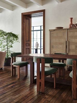 Grünes Samt/Lammwolle Moderne Massivholz-Esstuhl für Luxus-Wohnzimmermöbel