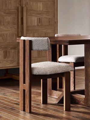 Grünes Samt/Lammwolle Moderne Massivholz-Esstuhl für Luxus-Wohnzimmermöbel