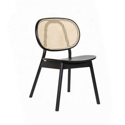 Nordic Handgefertigter Holz Speisesaal Wicker Stuhl Rattan Stuhl ohne Kissen Garten Wohnzimmer Stuhl in individueller Größe