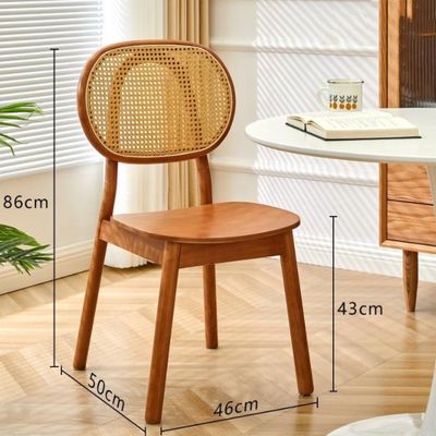 Nordic Handgefertigter Holz Speisesaal Wicker Stuhl Rattan Stuhl ohne Kissen Garten Wohnzimmer Stuhl in individueller Größe
