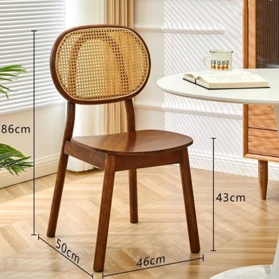 Nordic Handgefertigter Holz Speisesaal Wicker Stuhl Rattan Stuhl ohne Kissen Garten Wohnzimmer Stuhl in individueller Größe