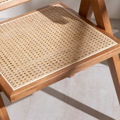 OEM-Service Akzeptiert Esszimmermöbel Designer Nordic Solid Wood Rattan Stuhl mit Rückenlehne