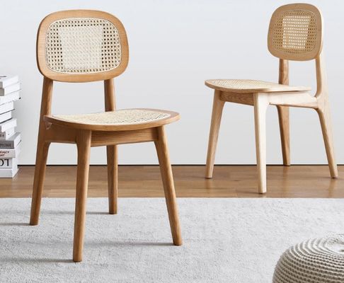 Moderne Rattan-Esstuhl für Hotel Luxus-Hausmöbel in Oak Natural