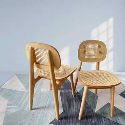 Moderne Rattan-Esstuhl für Hotel Luxus-Hausmöbel in Oak Natural