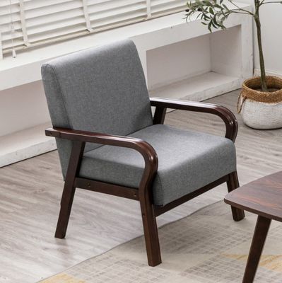 Home Möbel Wohnzimmer Moderne Holzarmsessel Sofa Stuhl mit PU-Leder/Textil-Bedeckungsmaterial Postverpackung N