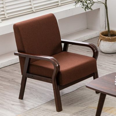 Home Möbel Wohnzimmer Moderne Holzarmsessel Sofa Stuhl mit PU-Leder/Textil-Bedeckungsmaterial Postverpackung N