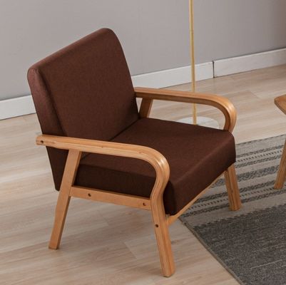 Home Möbel Wohnzimmer Moderne Holzarmsessel Sofa Stuhl mit PU-Leder/Textil-Bedeckungsmaterial Postverpackung N