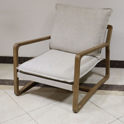 Polsterter Massivholzstuhl Freizeitstuhl für Wohnzimmer W71*D91*H76cm in Eichenholzrahmen