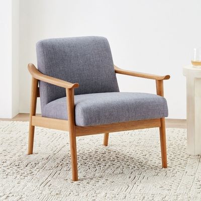 Komfort und Eleganz in Ihr Wohnzimmer mit Massivholz Freizeit-Lounge Holzsofa Stuhl W67*D79*H78 CM