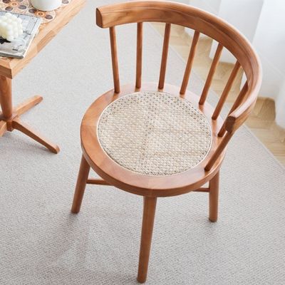 Esszimmermöbel im modernen nordischen Stil Deckelzimmer Rattan Holz Rückenstuhl mit Nitrolacquer Oberfläche