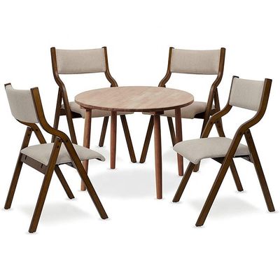NC/PU Farbveredelung Holzbeine Stoff Polstered Dining Klappstuhl für Restaurantlieferanten in großen Mengen