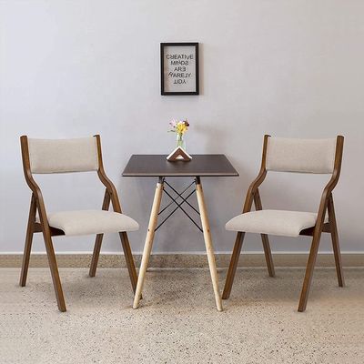 NC/PU Farbveredelung Holzbeine Stoff Polstered Dining Klappstuhl für Restaurantlieferanten in großen Mengen