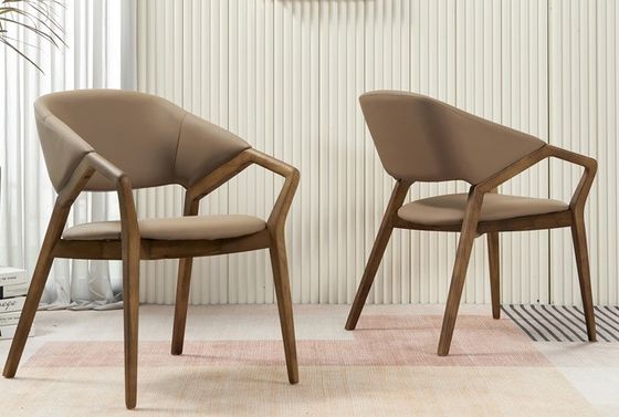 2023 Modern Design Massivholz PU Leder Esszimmer Armstuhl für Cafés Geben Sie Ihrem Restaurant Charme