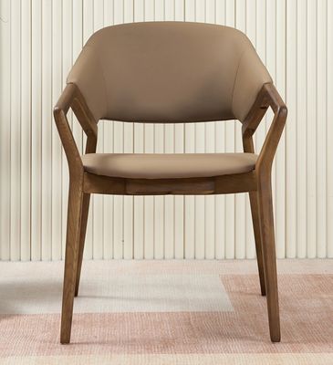 2023 Modern Design Massivholz PU Leder Esszimmer Armstuhl für Cafés Geben Sie Ihrem Restaurant Charme