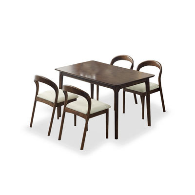Modernes nordisches Holz Esstisch und Stuhl Set mit Gummiholzrahmen für das Home Office
