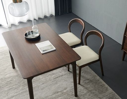 Modernes nordisches Holz Esstisch und Stuhl Set mit Gummiholzrahmen für das Home Office