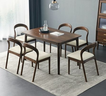 Modernes nordisches Holz Esstisch und Stuhl Set mit Gummiholzrahmen für das Home Office