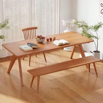 Holztische und Stühle aus Holz für Restaurants Rechteckholz Set von Esstisch im modernen Design
