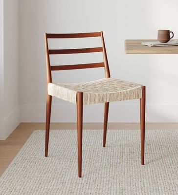 Postverpackung Nordic Woven Cord Freizeitstuhl für das Esszimmer Einzel Antike Holz moderner Stuhl