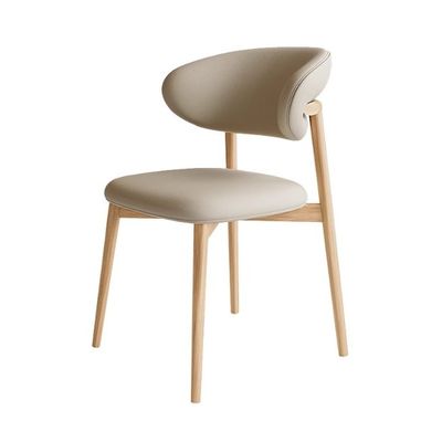 Moderne nordische Esstuhl aus Massivholz und Luxusleder PU-Leder für komfortables Esszimmer