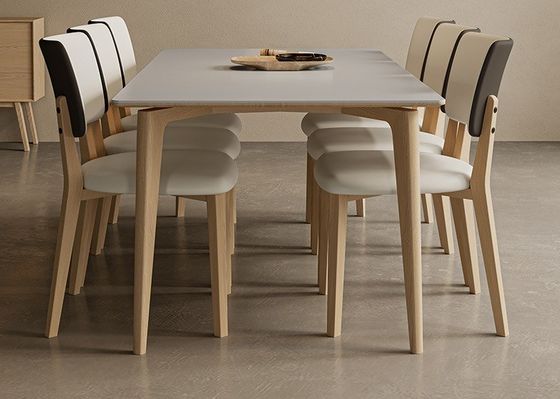 Hotel Speisestühle W47*D48*H86CM Morden Nordic PU Leder Holzstuhl für Speisesaal Möbel Polster