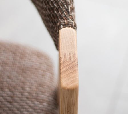 Postverpackung Nordischer Stil Stoffkünstler Zuhause Freizeit Massivholz Esszessel mit Gummiholzrahmen