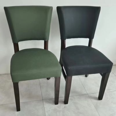 Nordic Fabric PU Leder Bankett Hotel Restaurant Veranstaltung Holz Esszessel mit Holzbeinen und NC/PU Farbveredelung