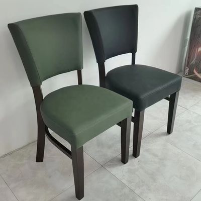 Nordic Fabric PU Leder Bankett Hotel Restaurant Veranstaltung Holz Esszessel mit Holzbeinen und NC/PU Farbveredelung