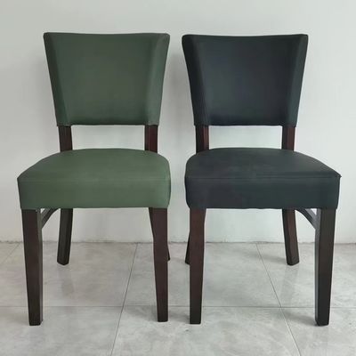 Nordic Fabric PU Leder Bankett Hotel Restaurant Veranstaltung Holz Esszessel mit Holzbeinen und NC/PU Farbveredelung