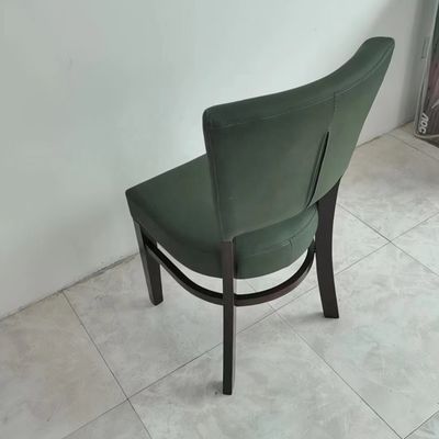 Nordic Fabric PU Leder Bankett Hotel Restaurant Veranstaltung Holz Esszessel mit Holzbeinen und NC/PU Farbveredelung