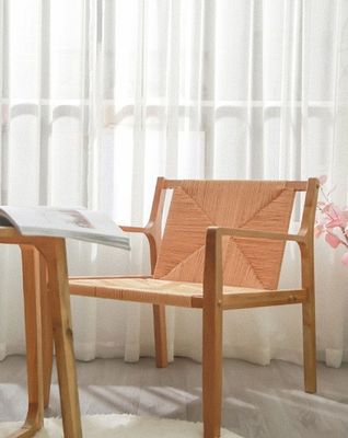Natürliche Design Eichenholz Gewebte Schnur Armlehnen Sofa Stühle für die Küche Massivholzmöbel im Küchenstil