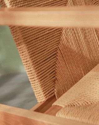 Natürliche Design Eichenholz Gewebte Schnur Armlehnen Sofa Stühle für die Küche Massivholzmöbel im Küchenstil