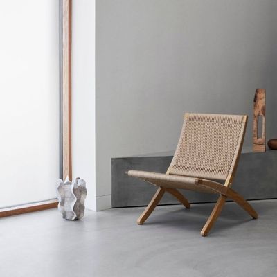 Esstischstuhl Nordische Lounge Massivholzstuhl Design Klassisches Gewebtes Seil Nicht faltbar