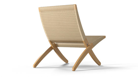 Esstischstuhl Nordische Lounge Massivholzstuhl Design Klassisches Gewebtes Seil Nicht faltbar