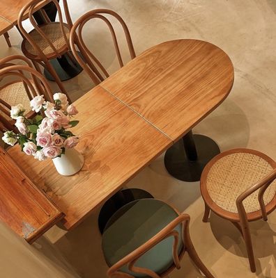 Moderner einfacher Stil Esstisch für Bürogebäude Massivholz Restauranttisch