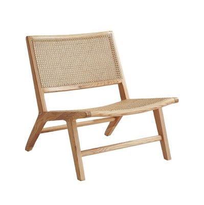 Moderner Stil Esszimmerstuhl aus Ascheholz und Rattan-Loungestuhl W65*D80*H69CM für moderne Bürogebäude Dekoration