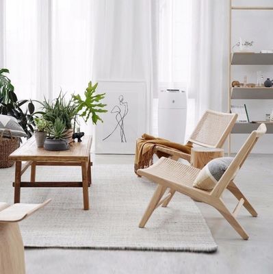 Moderner Stil Esszimmerstuhl aus Ascheholz und Rattan-Loungestuhl W65*D80*H69CM für moderne Bürogebäude Dekoration