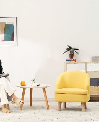 Moderne Design Stoff Abdeckung Massivholz Sessel für Wohnzimmer Sofa Stuhl