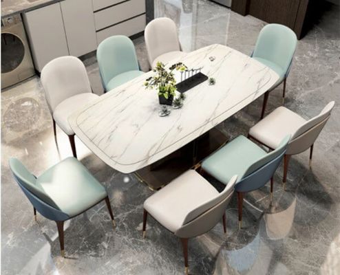Moderner Holzessensessel mit nordischem Design und Polstersitz