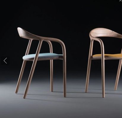 Allgemeine Wohnmöbel Vintage Massivholz Esszessel mit Polster-Armlehne und Kissen