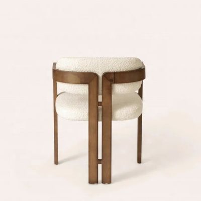 Modernes Design Lammwolle/Velvet Material Einfacher Massivholz Esszessel mit Liftstuhl Stil und anpassbares Logo