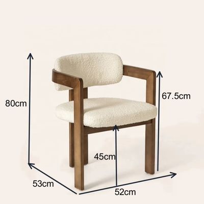 Modernes Design Lammwolle/Velvet Material Einfacher Massivholz Esszessel mit Liftstuhl Stil und anpassbares Logo