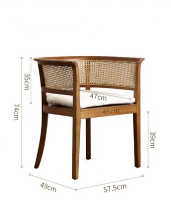 Zuhause Möbel Morden Nordic Gewebter Rohrstock Schwarz Rarran Schlafstuhl Holzstuhl Wicker für Hotels Esszimmer Stühle Polster