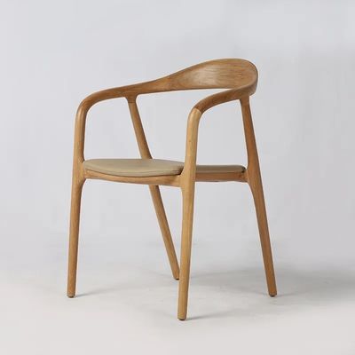 Wohnzimmer Möbel Esszessel Eichenholz Design Moderne nordische Stil Schlafzimmer Weiße Stühle für die Küche Pu Leder Holz